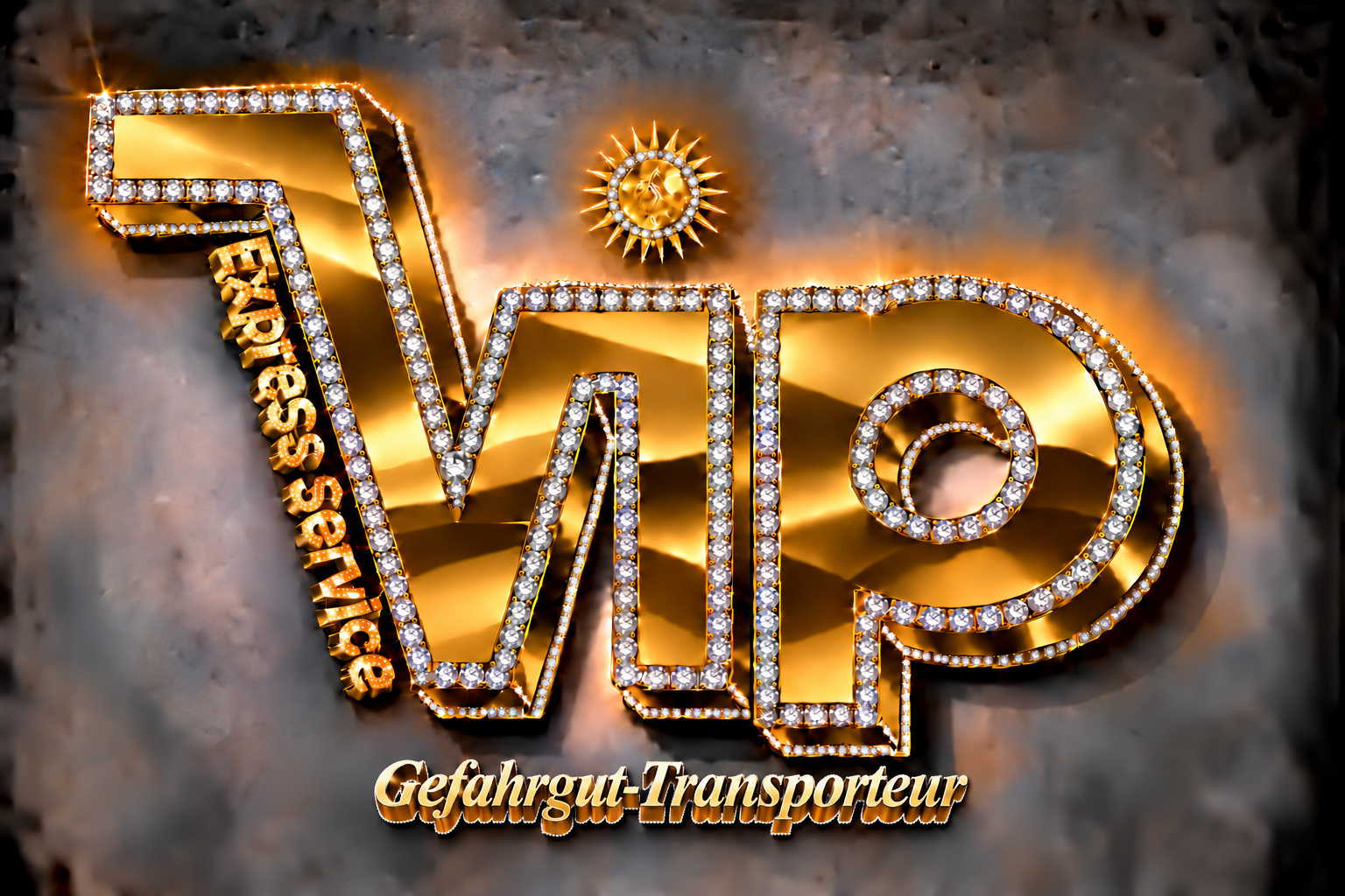 VIP Express Logo-Variante: Gefahrgut-Transporteur